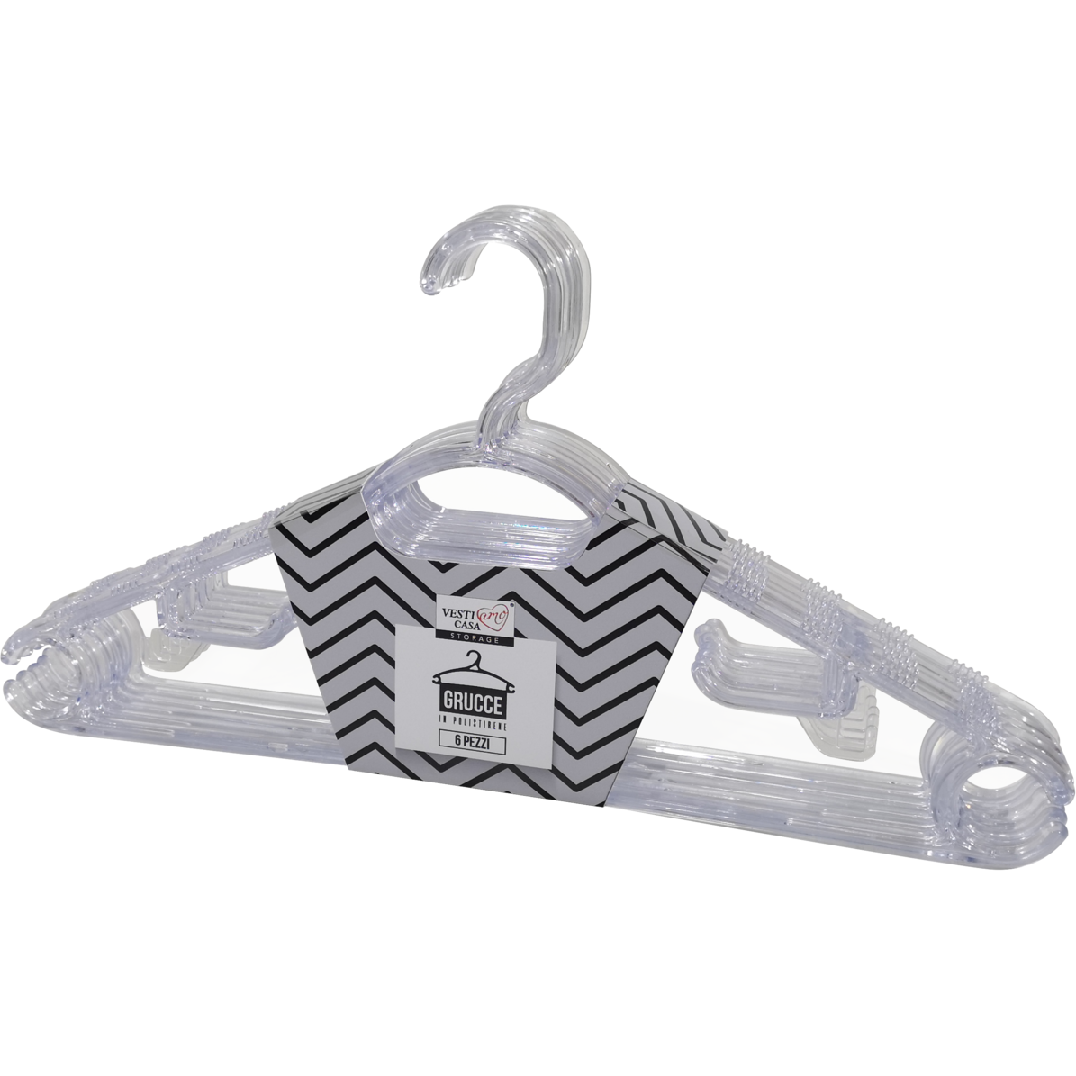 VESTIAMO CASA - Grucce trasparenti - set 6 pezzi