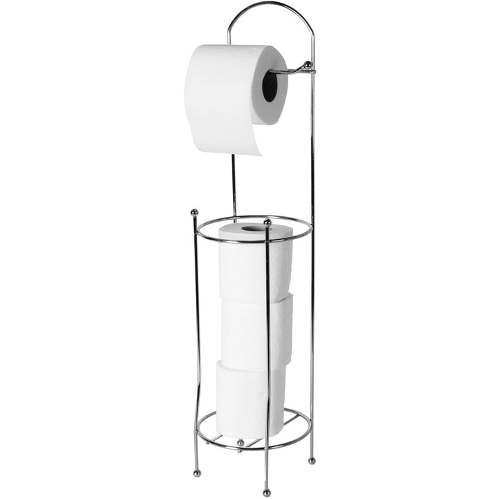 VESTIAMO CASA - Portarotolo con vano rotoli in metallo cromato - h65x16x11 cm