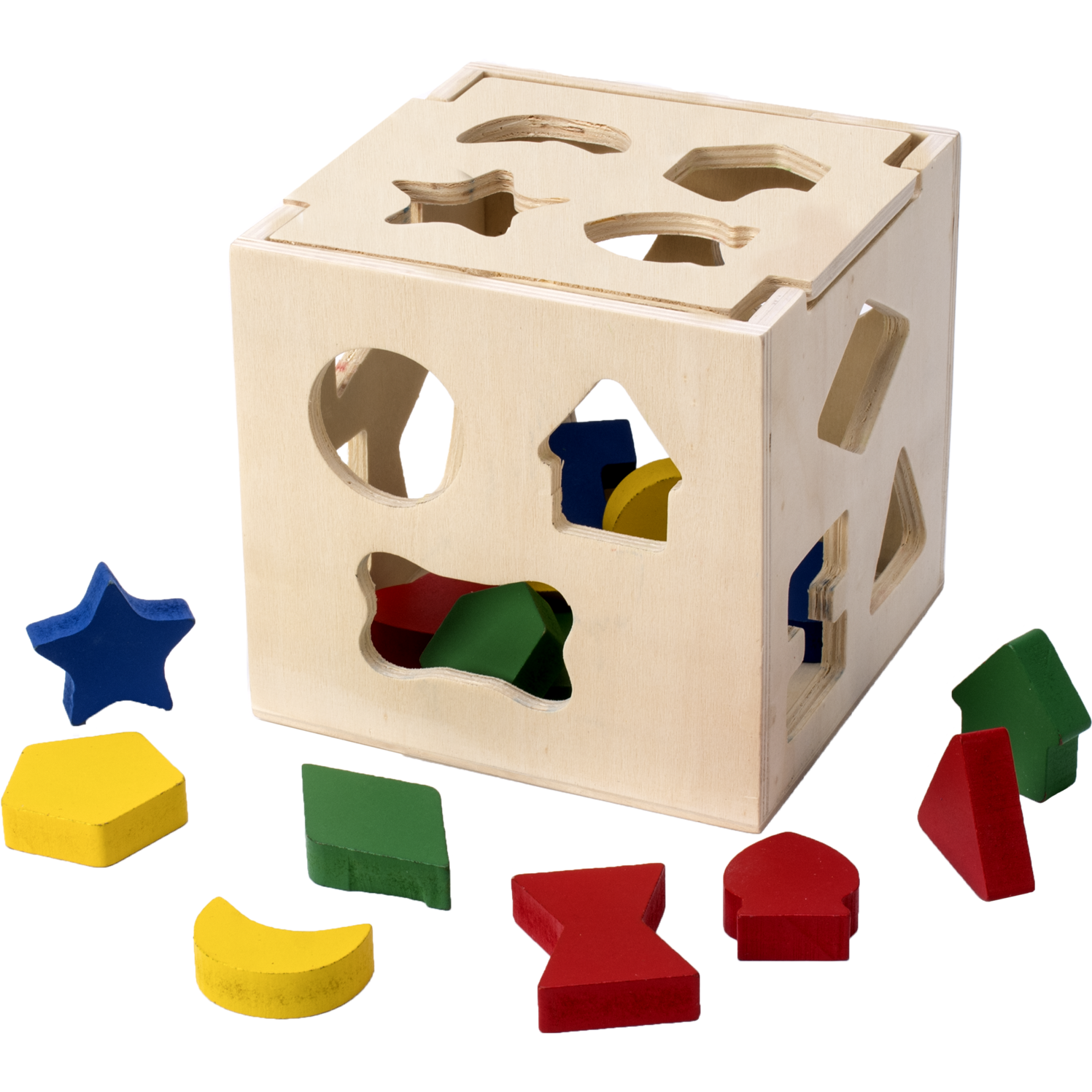 TU GIOCHI - Cubo formine di legno 16 pezzi