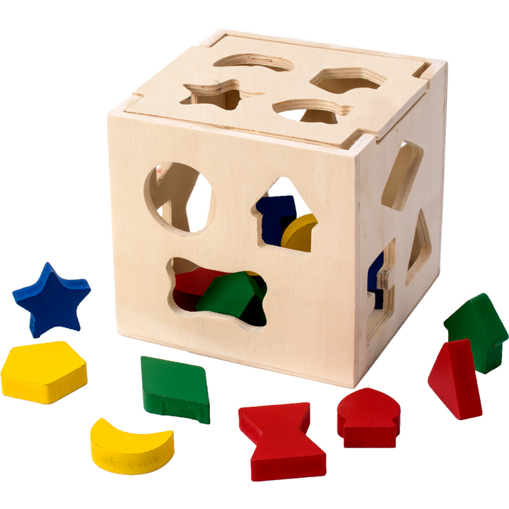 TU GIOCHI - Cubo formine di legno 16 pezzi