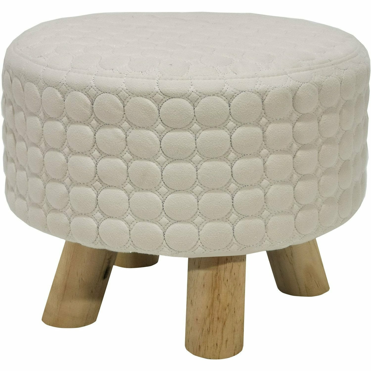 VESTIAMO CASA - Pouf tondo Crema - h24 cm diametro 28 cm