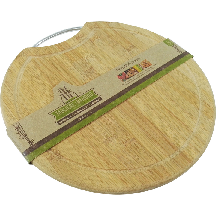 GUSTO CASA - Tagliere rotondo in bamboo diametro 34 cm