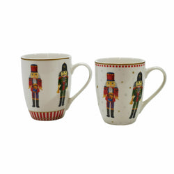 VESTIAMO CASA GRAN NATALE - Tazza da tè in ceramica set 2 pezzi - Decorazione Schiaccianoci Soldato