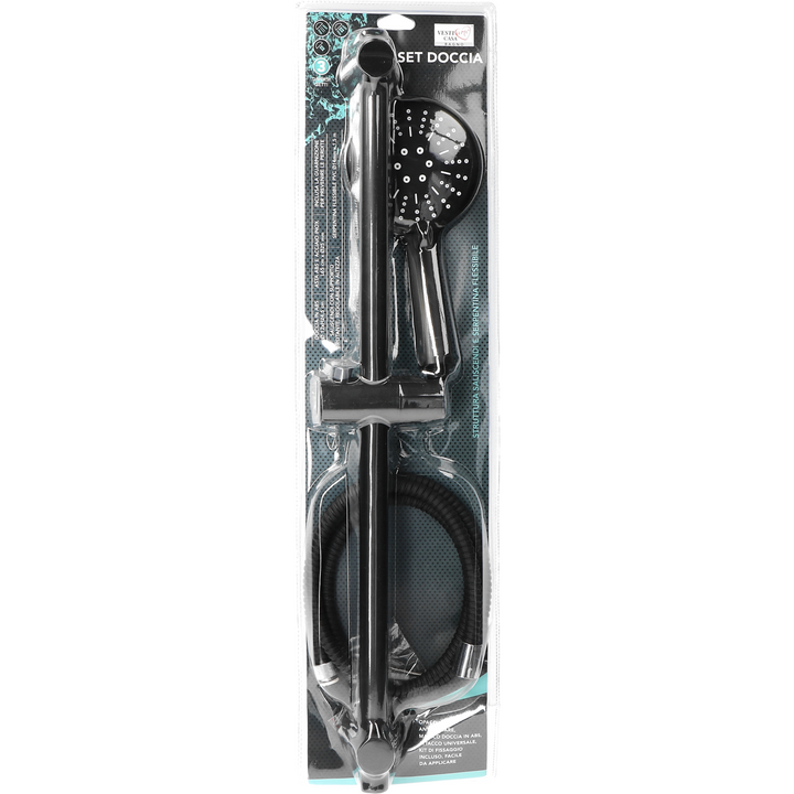 VESTIAMO CASA - Set Doccia con Saliscendi Blackjet – 3 Getti, con Doccetta e Flessibile da 1,5 m