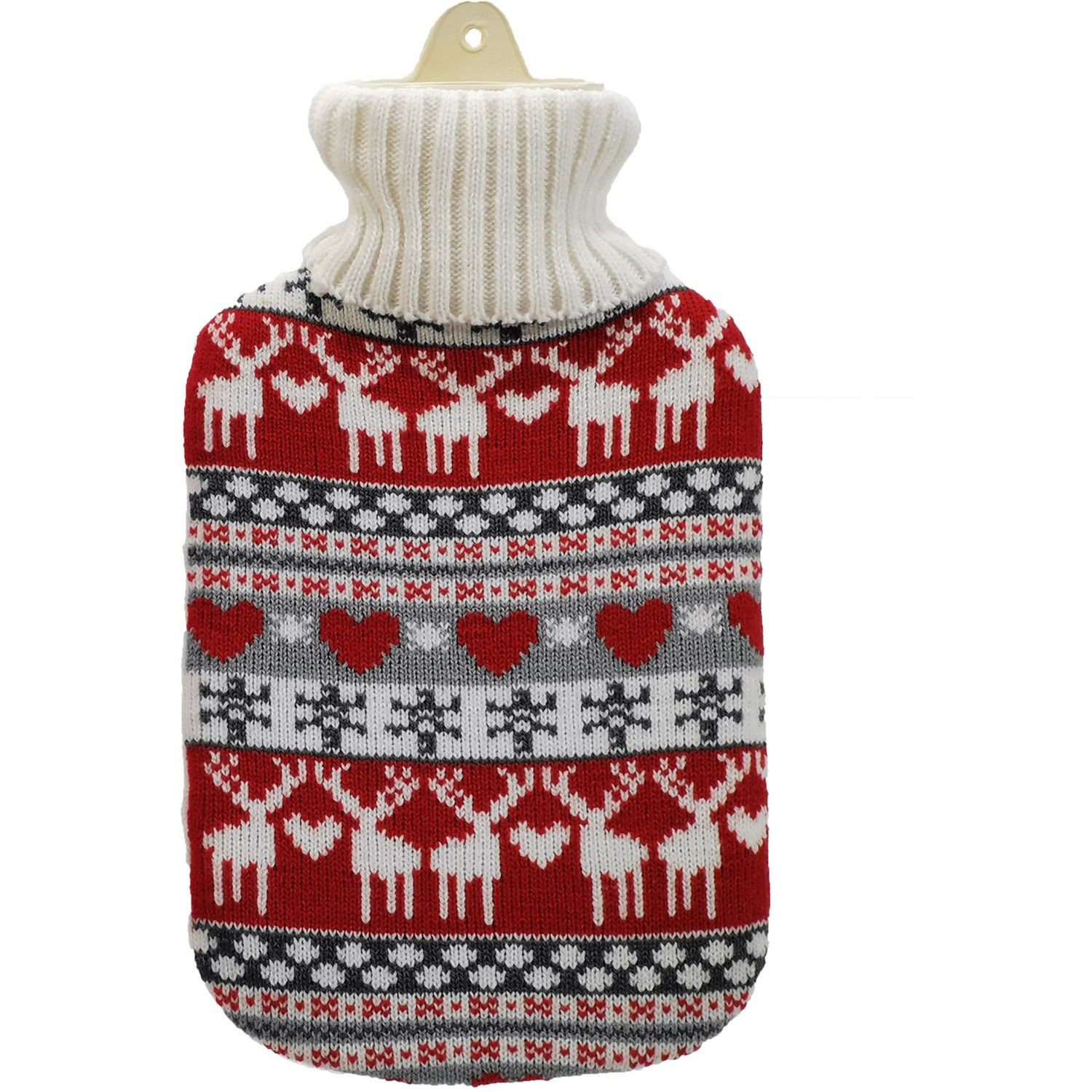 VESTIAMO CASA GRAN NATALE - Borsa Acqua Calda con Cover Natalizia in Maglia 2 Litri