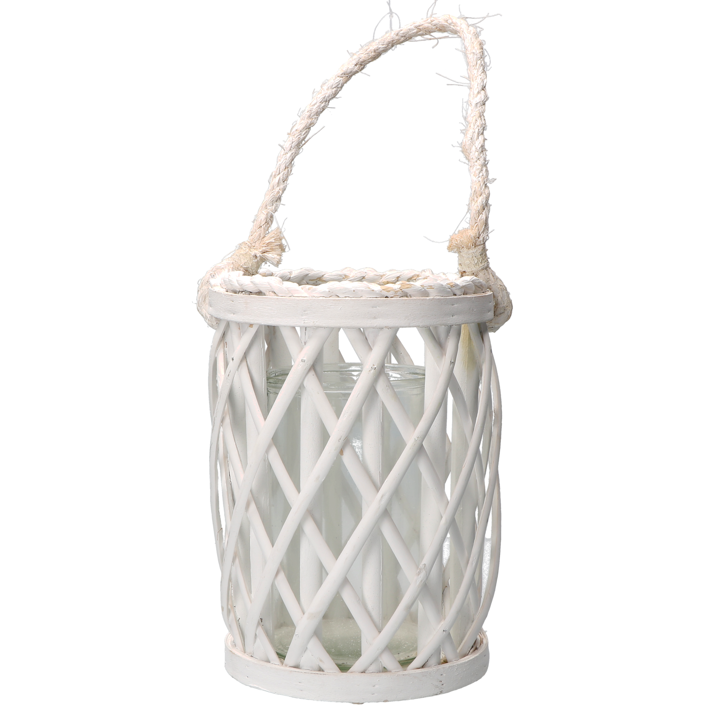 VESTIAMO CASA - Lanterna portacandele bianca - h20 cm diametro 15 cm