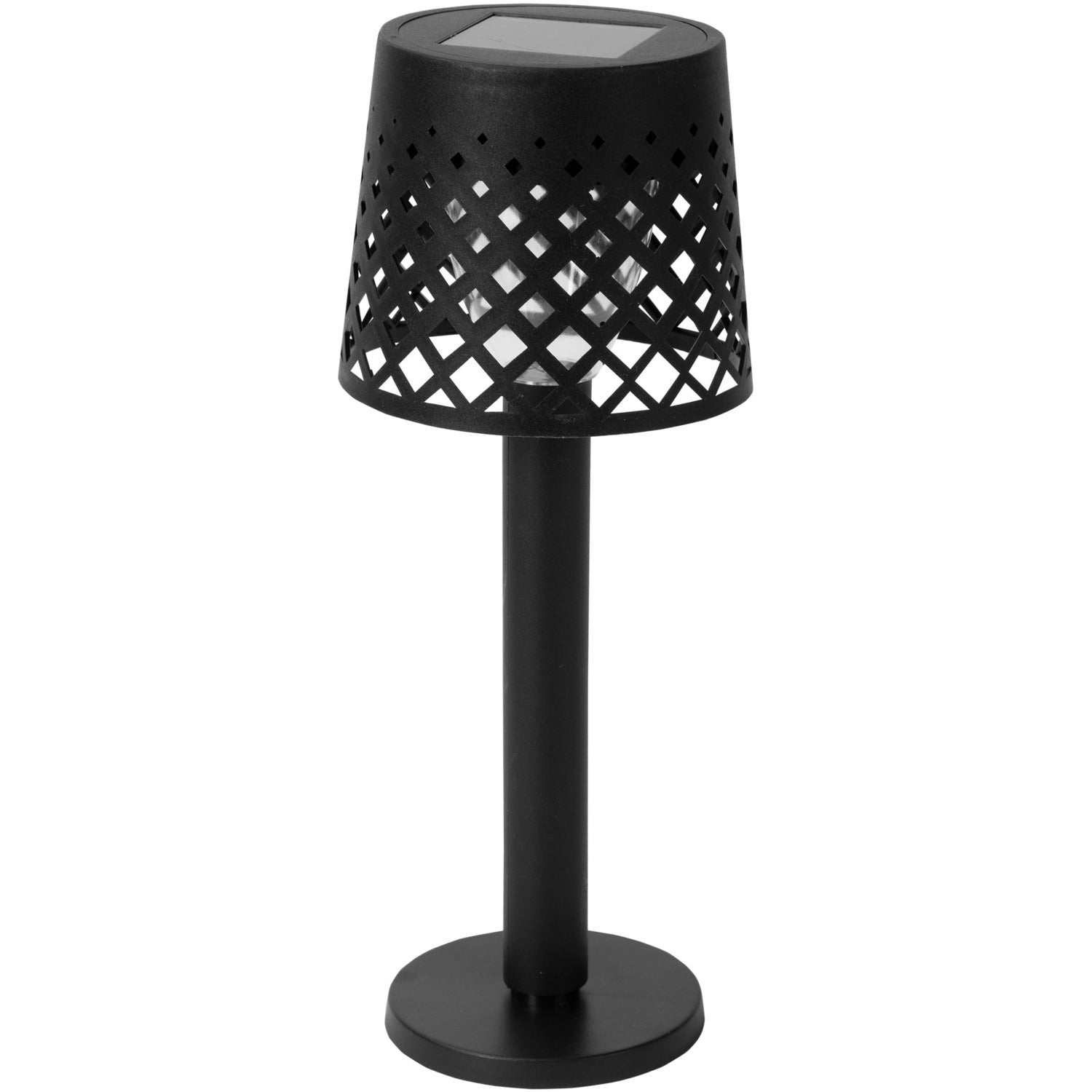 DICTROLUX - Lampada solare Led 2 in 1 con base e picchetto inclusi - h23/36 cm diametro 8,8 cm