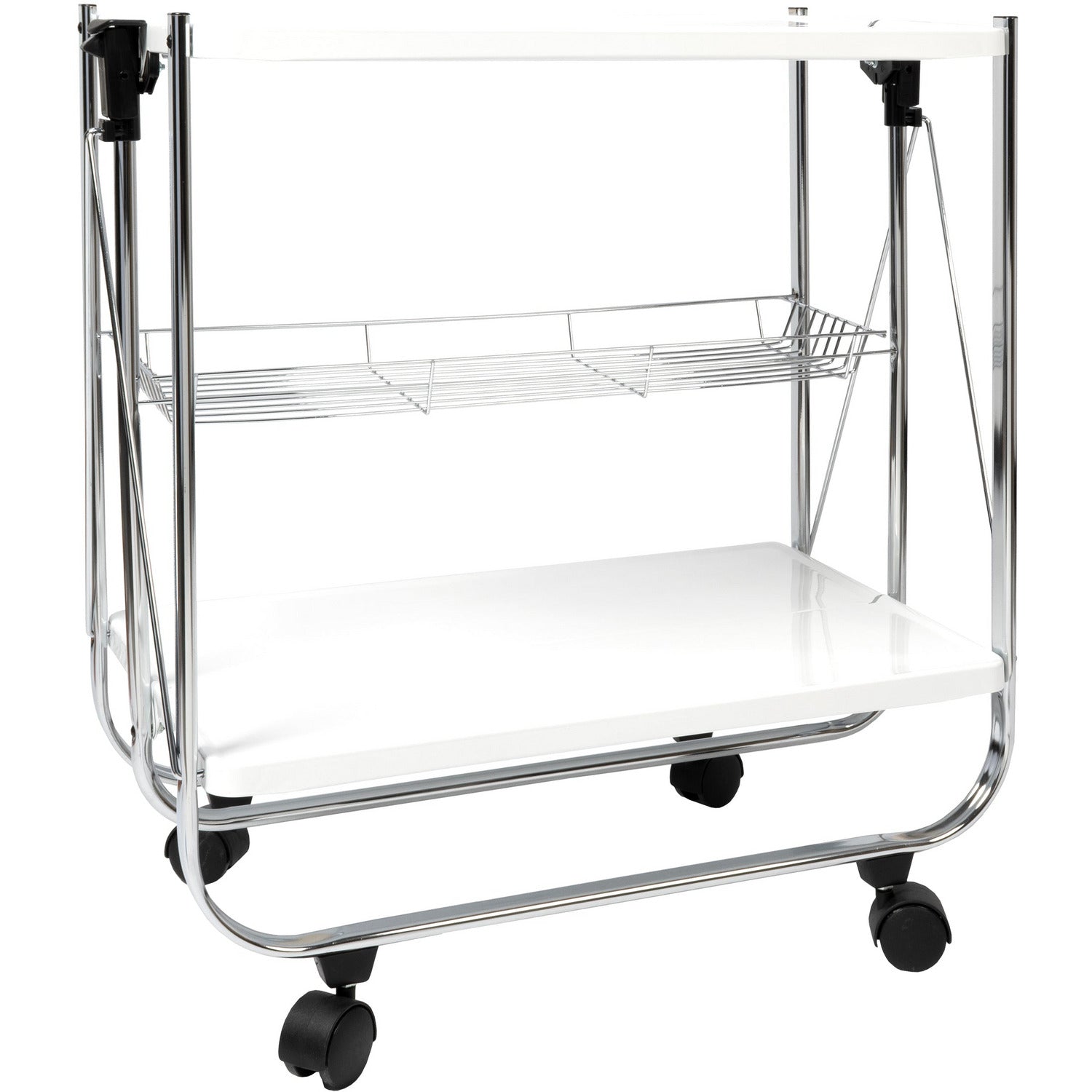 VESTIAMO CASA - Carrello multiuso bianco in metallo Karry&Go - h70x68x40 cm