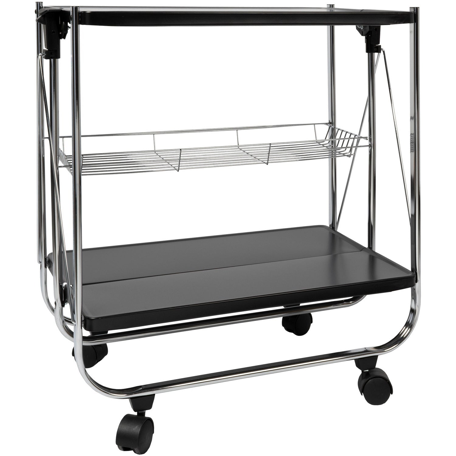 VESTIAMO CASA - Carrello multiuso nero in metallo Karry&Go - h70x68x40 cm