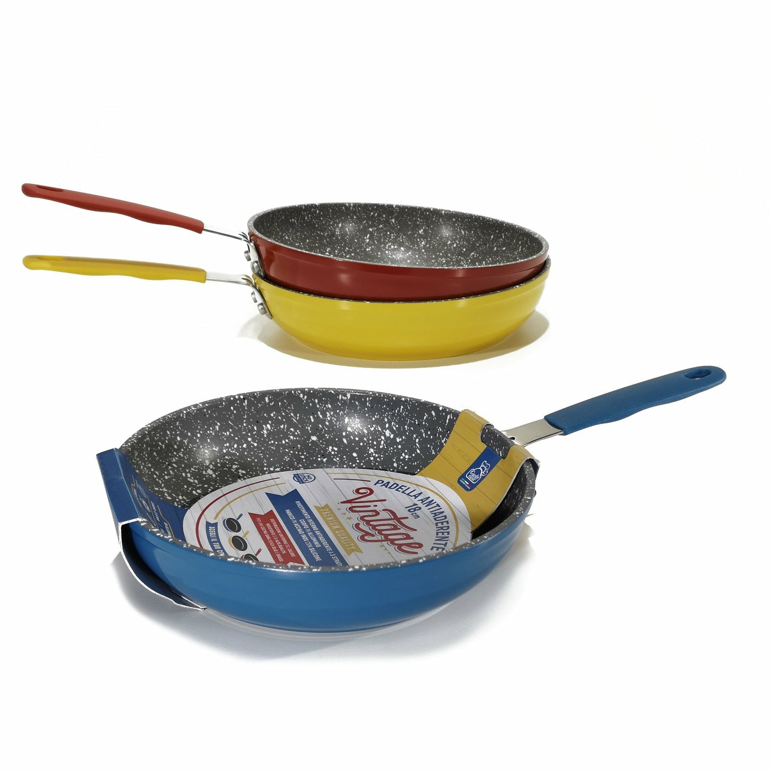 GUSTO CASA - Padella Antiaderente Vintage in Alluminio Forgiato Premium Quality diametro 18 cm