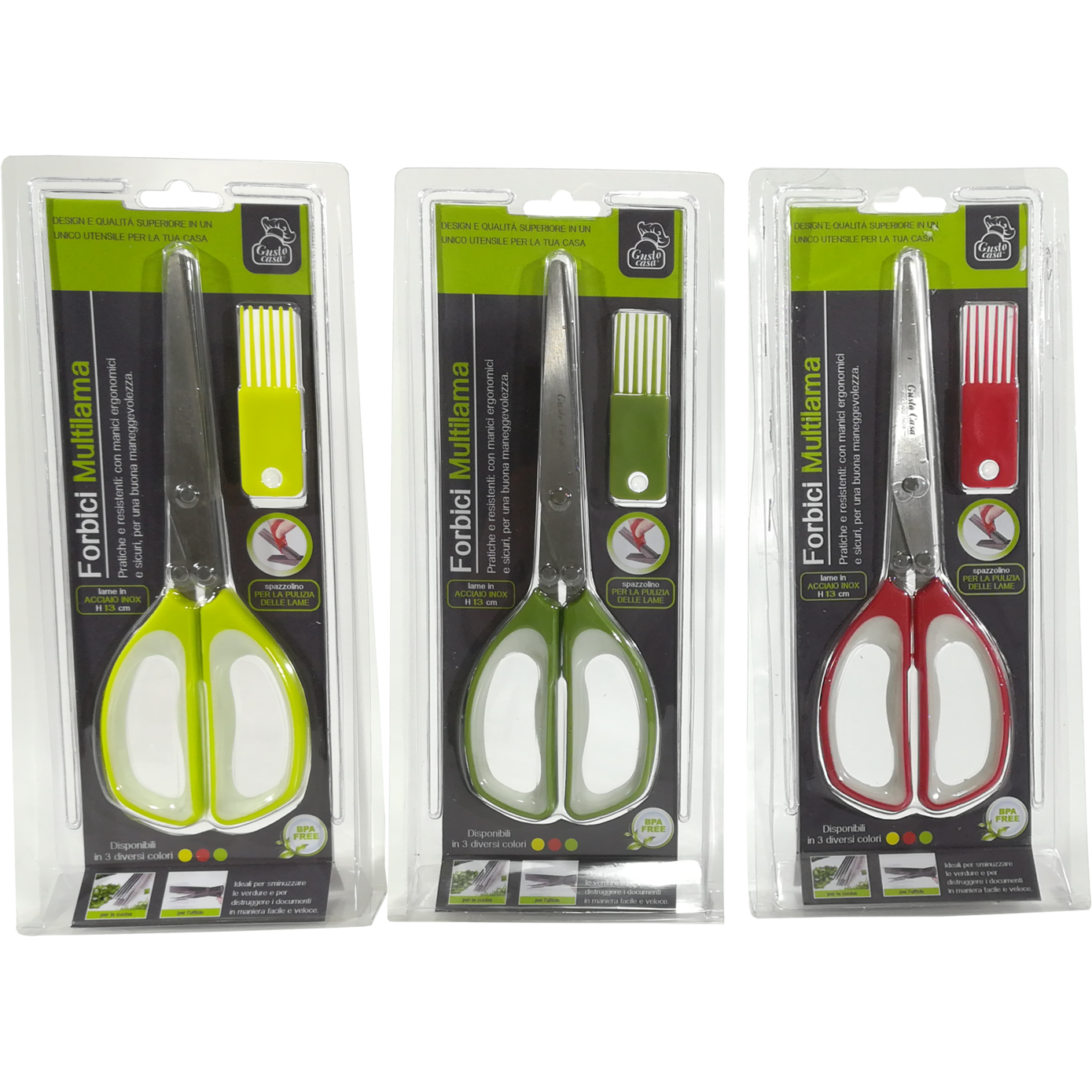 GUSTO CASA - Forbice multi-lama con lame in acciaio inox