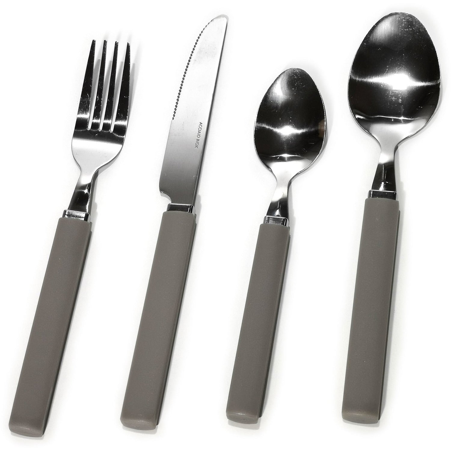 GUSTO CASA - Servizio posate in acciaio inox 24 pezzi Jolie Tortora