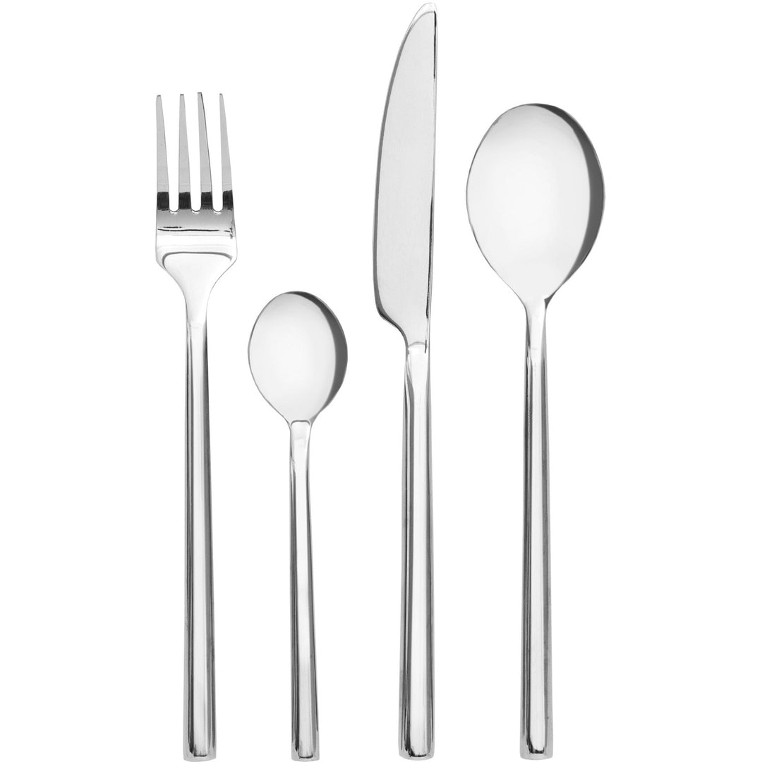 Set di posate in argento, set di posate eleganti da 30 pezzi, acciaio inossidabile, set di coltelli, set di cucchiai, set di forchette, lucidato a specchio, essenziali per la cucina - Italia