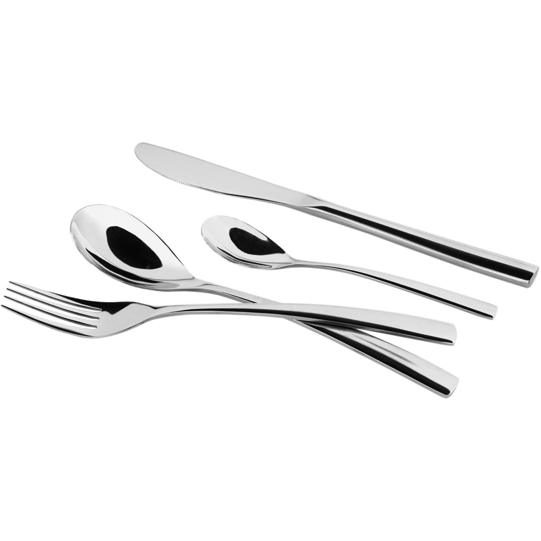 Set di posate da 30 pezzi, in acciaio inox, per 6 persone, con coltello/forchetta/cucchiaio/cucchiaio da dessert, lucidato a specchio e lavabile in lavastoviglie, posate per famiglia/festa/ristorante