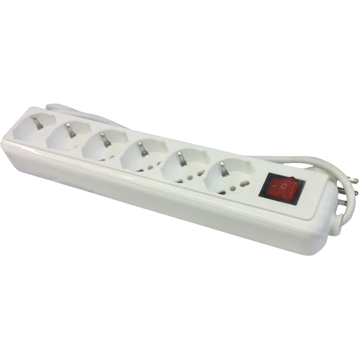 DICTROLUX - Multipresa a 6 posti con interruttore luminoso