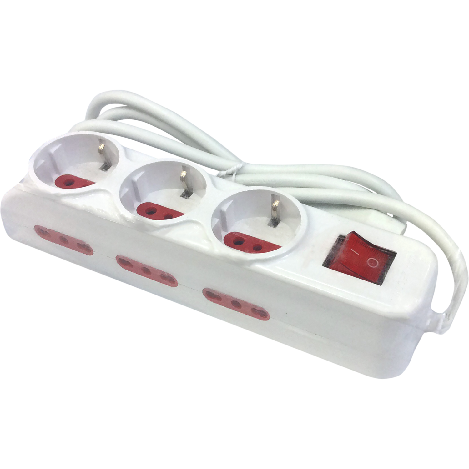 DICTROLUX - Multipresa a 9 posti con interruttore luminoso