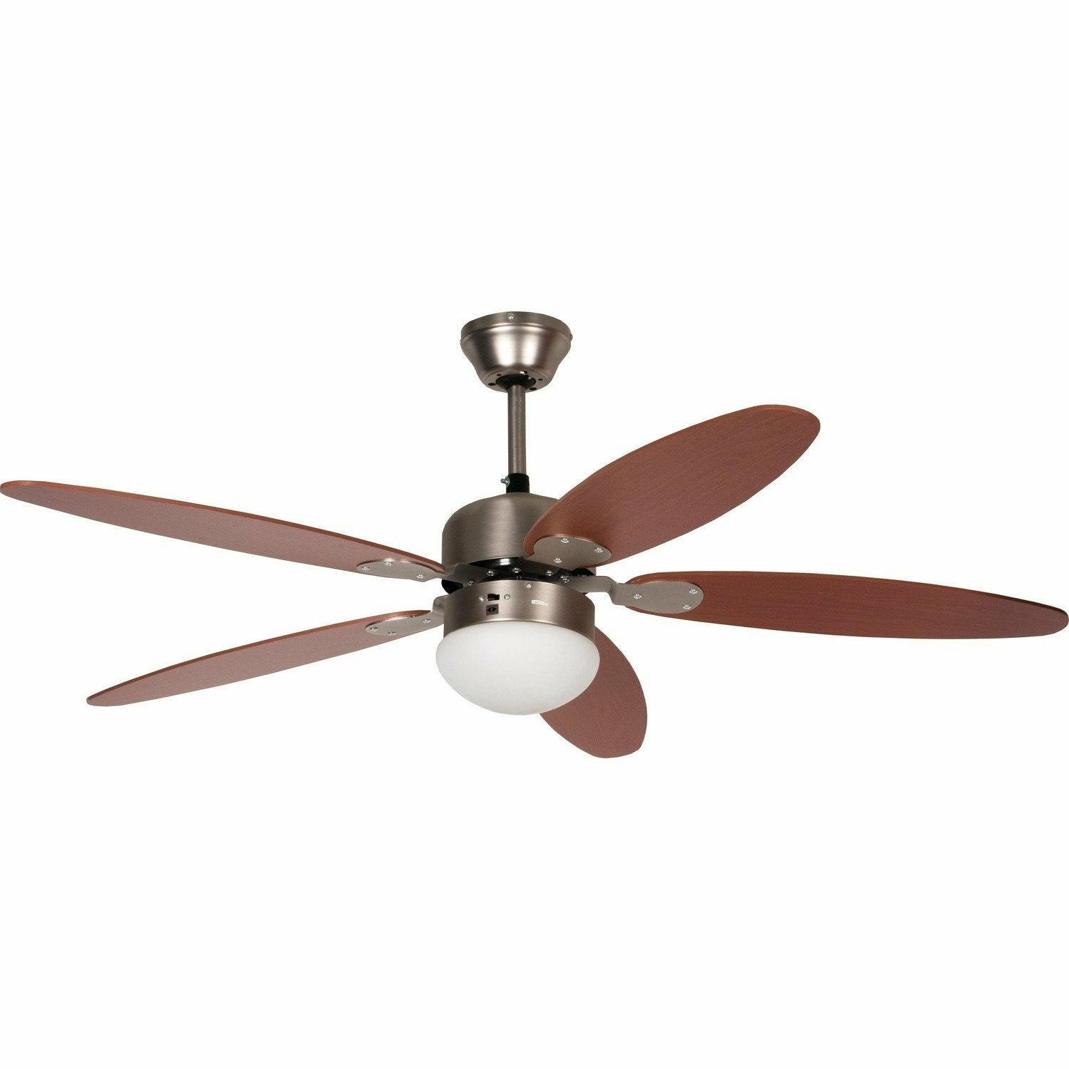 DICTROLUX - Ventilatore da soffitto Reversibile con plafoniera integrata Silent Wood 70 Watt