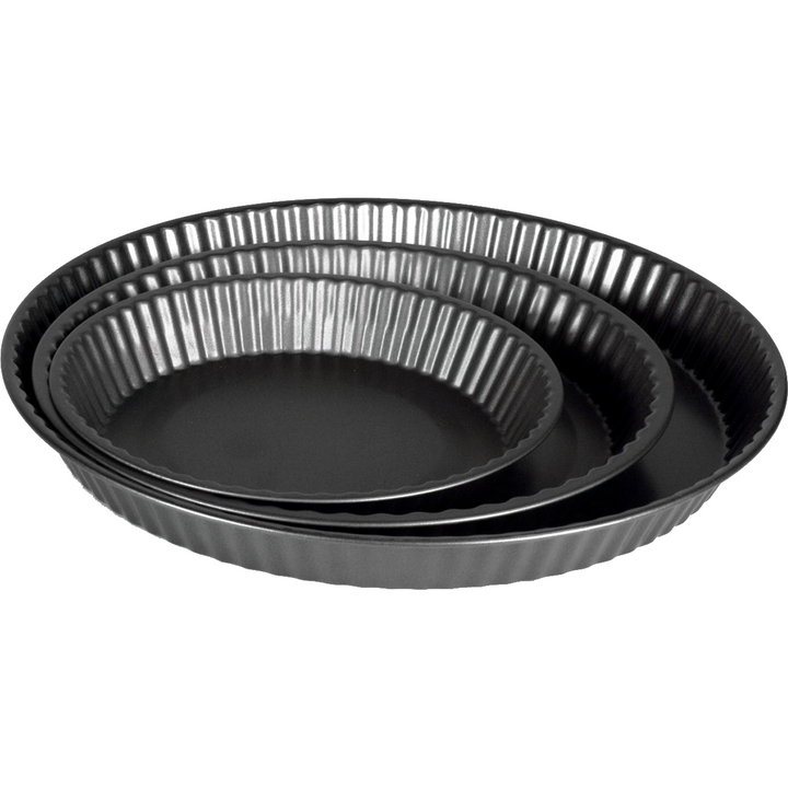 GUSTO CASA - Set 3 tortiere cannellate antiaderenti  diametro 20-24-31cm