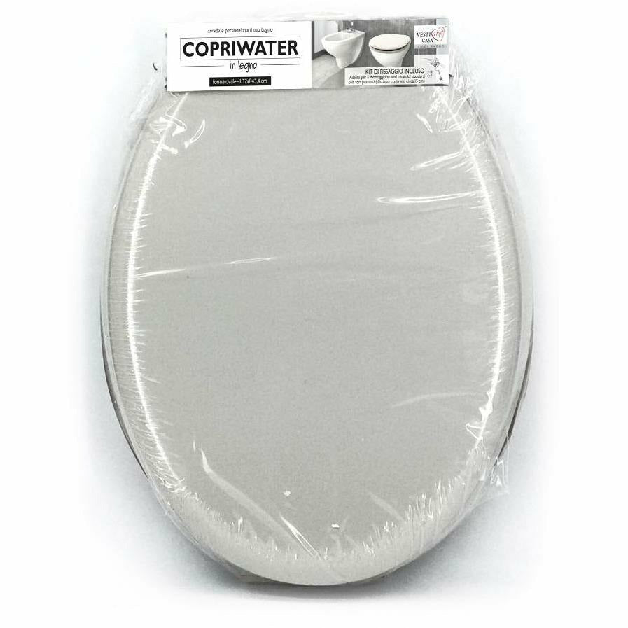 VESTIAMO CASA - Copriwater in legno Grigio chiaro 37x43,4 cm