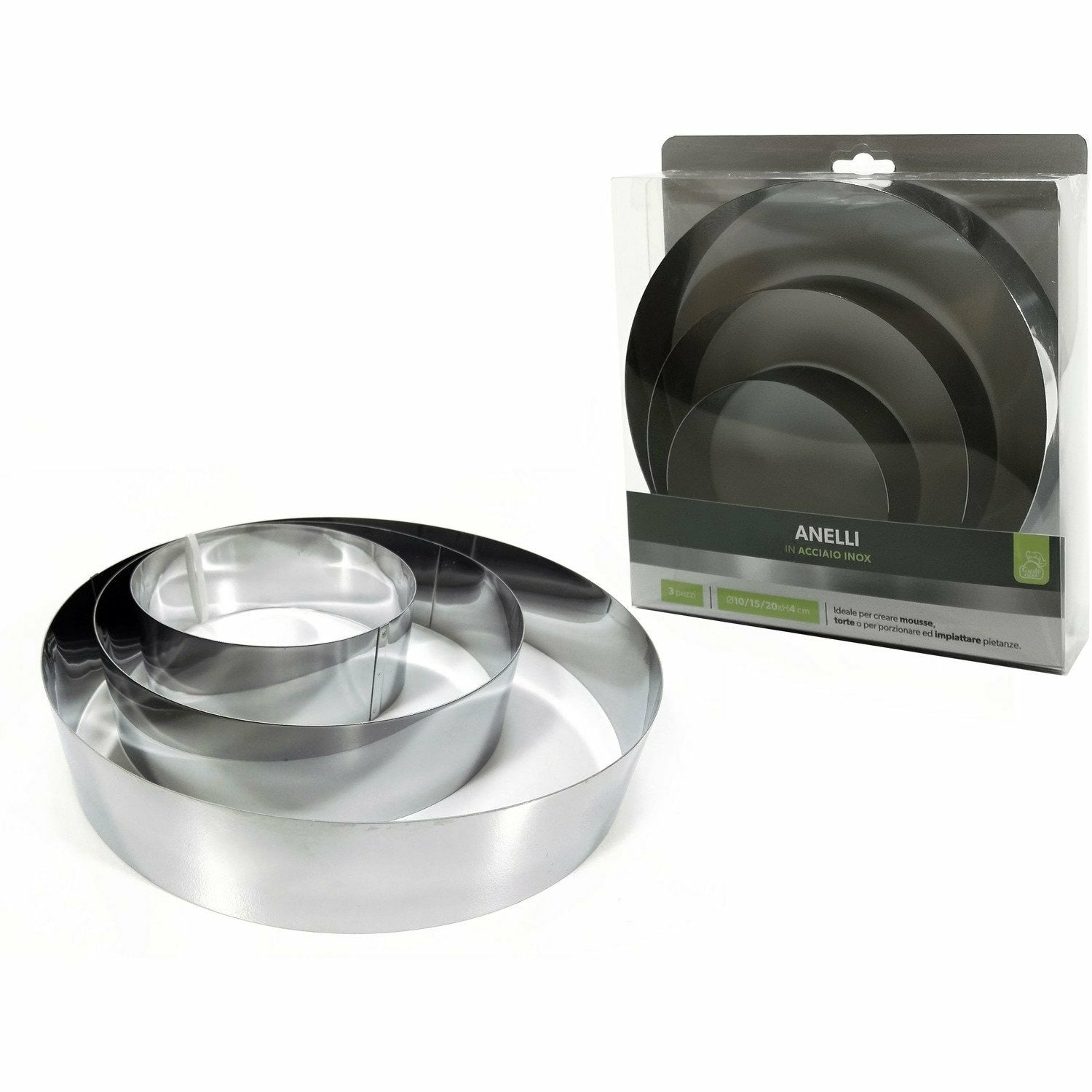 GUSTO CASA - Set 3 Anelli in acciaio inox