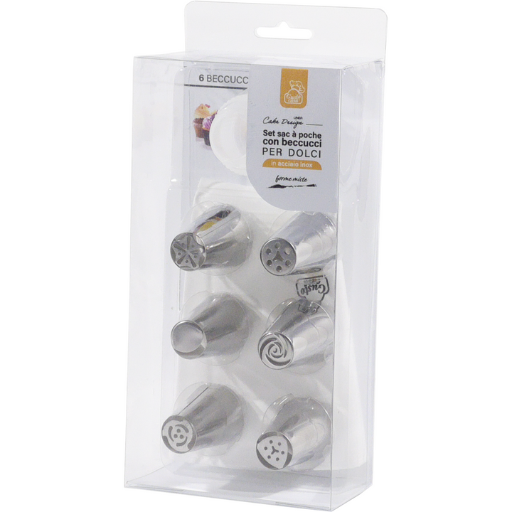 GUSTO CASA - Set Sac à poche con beccucci in acciaio inox