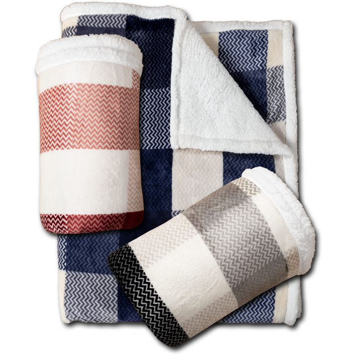 VESTIAMO CASA - Plaid Coperta in pile decoro a quadri - 150x200cm