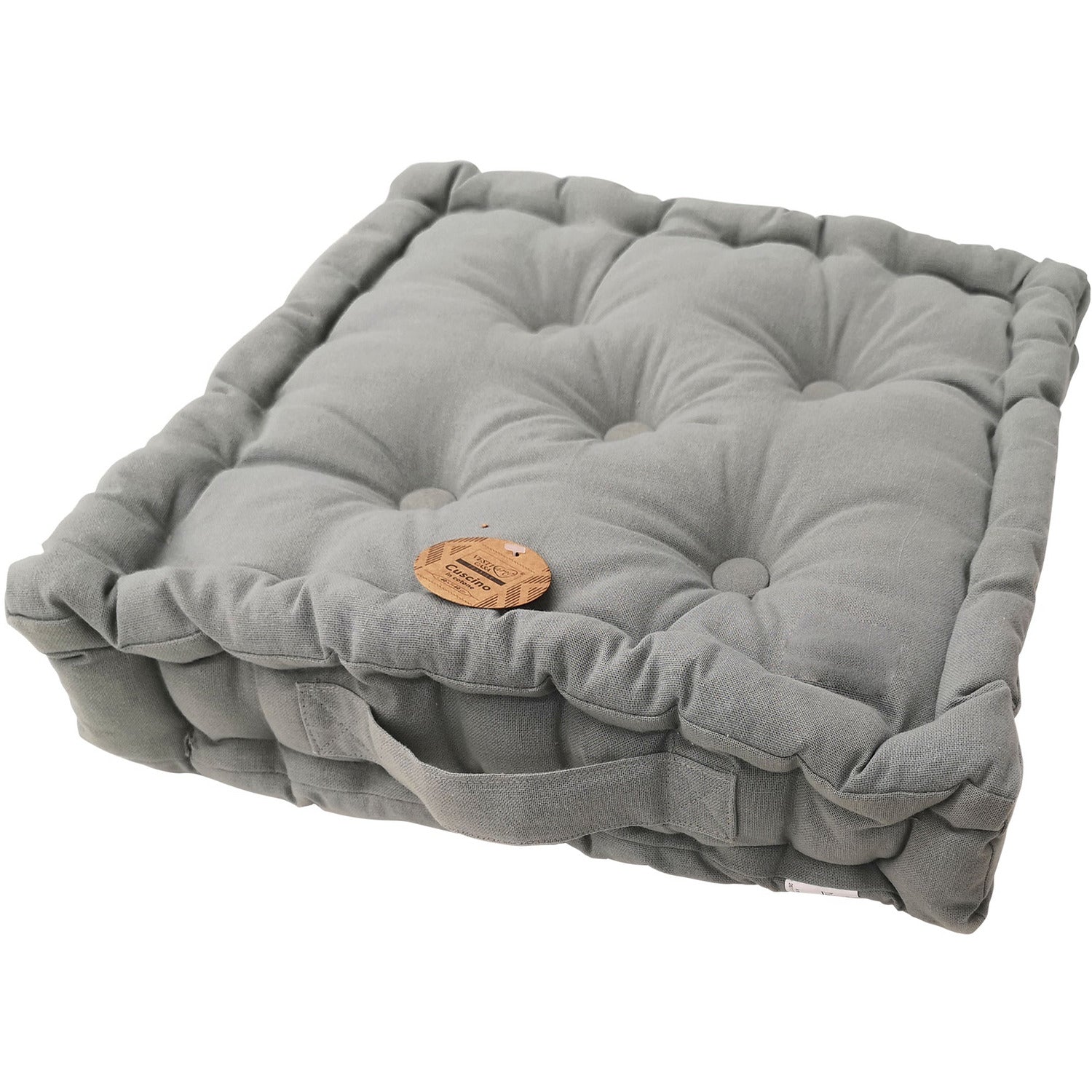 VESTIAMO CASA - Cuscino da Pavimento Grigio - 40x40 cm spessore 8 cm