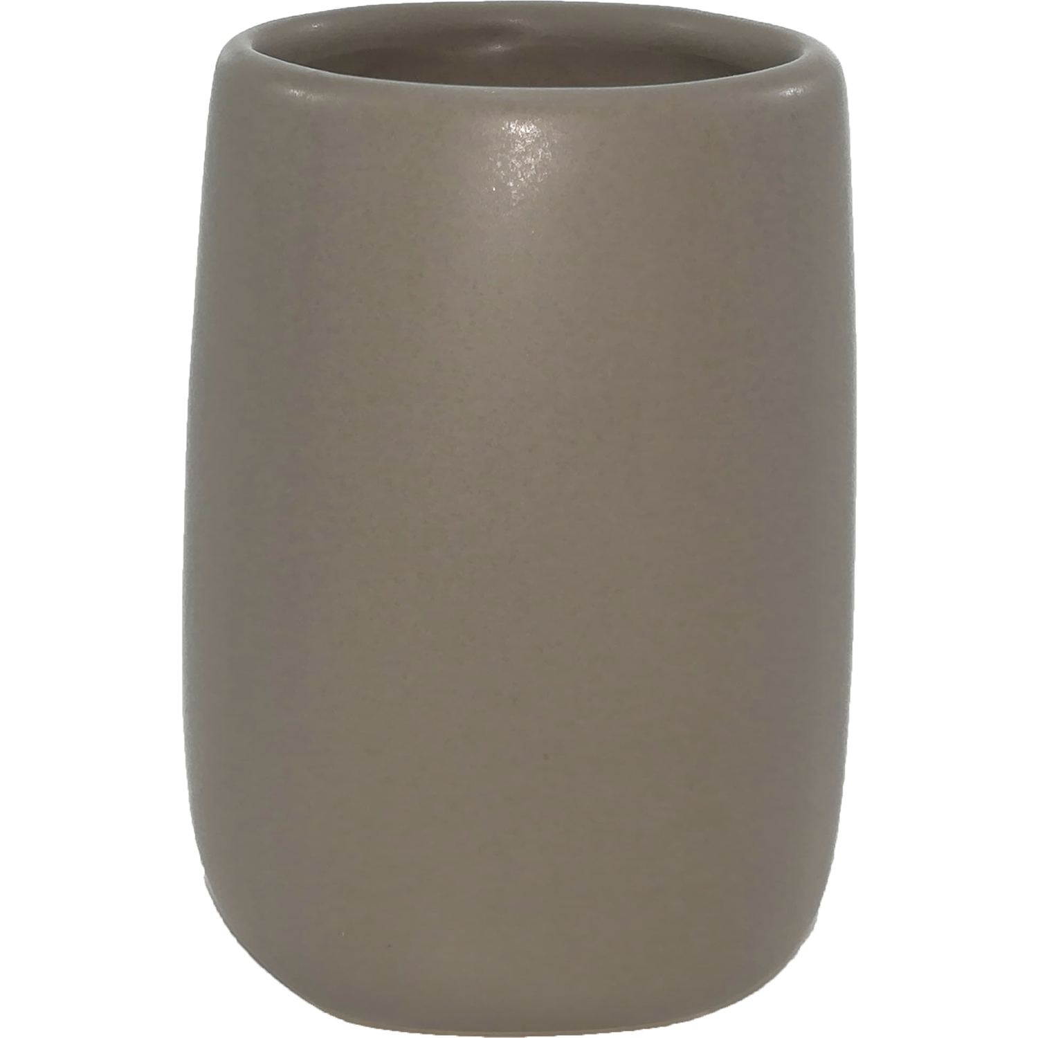 VESTIAMO CASA - Bicchiere porta spazzolini tortora opaco da bagno