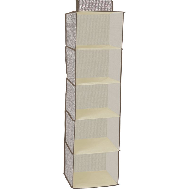 BrilliantJo Organizer Sospeso Per Armadio 5 Ripiani - Scaffale In Tessuto Oxford, 30x30x108 Cm, Resistente, Pieghevole, Per Maglioni E Scarpe - 5