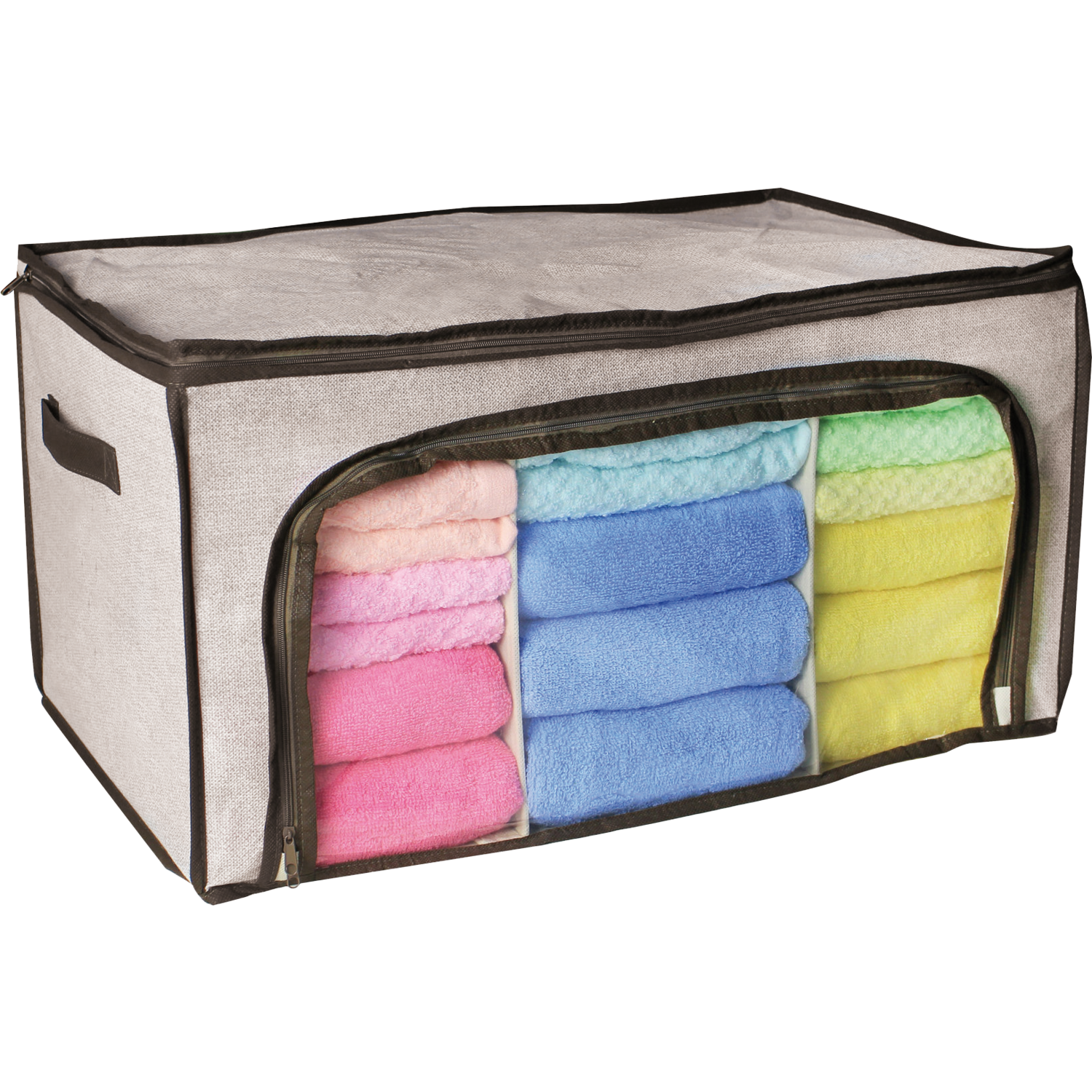 VESTIAMO CASA - Contenitore salvaspazio in Tnt ripiegabile con 2 divisori interni - h30x56x36 cm