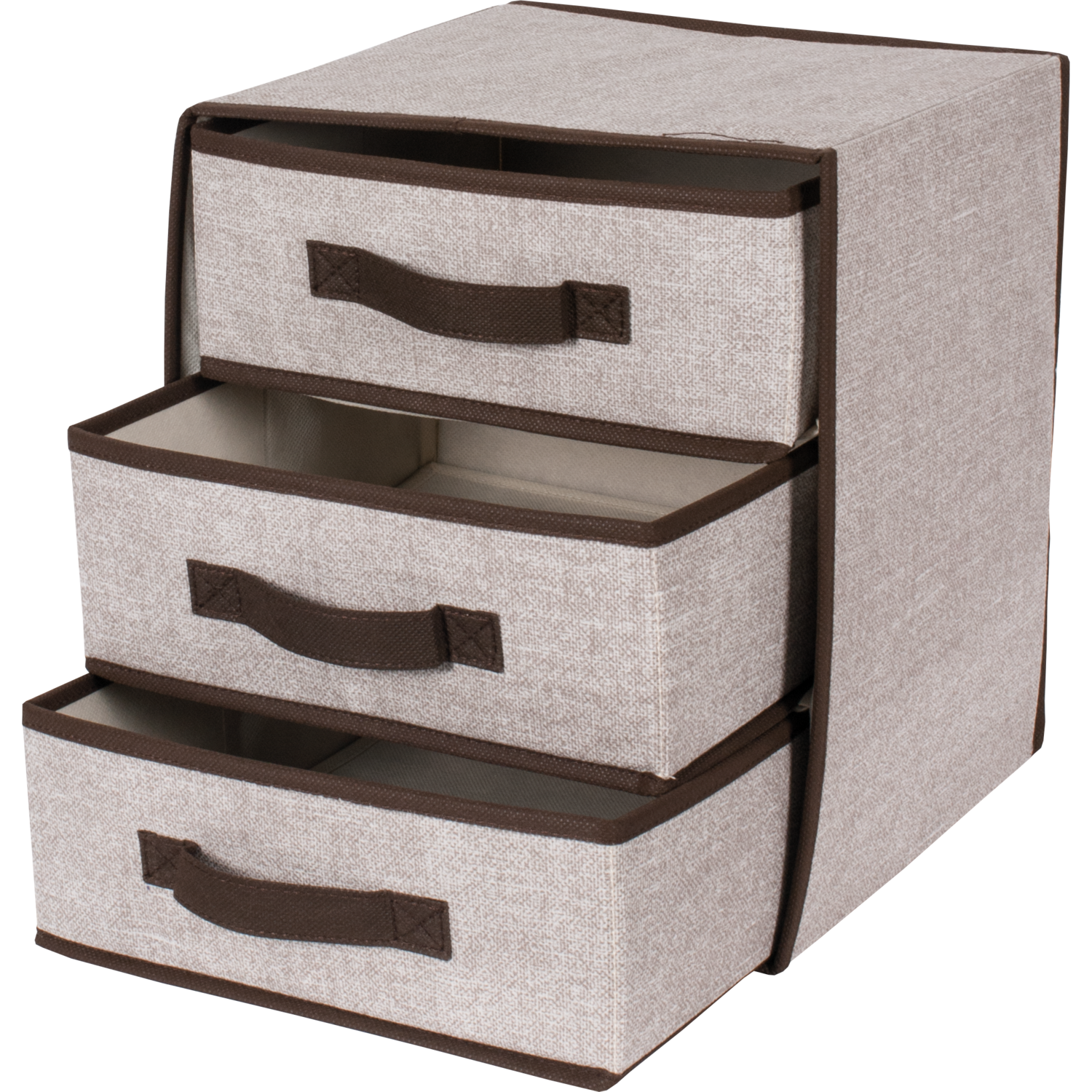 VESTIAMO CASA - Contenitore in Tnt ripiegabile con 3 cassetti - h36x30x30 cm