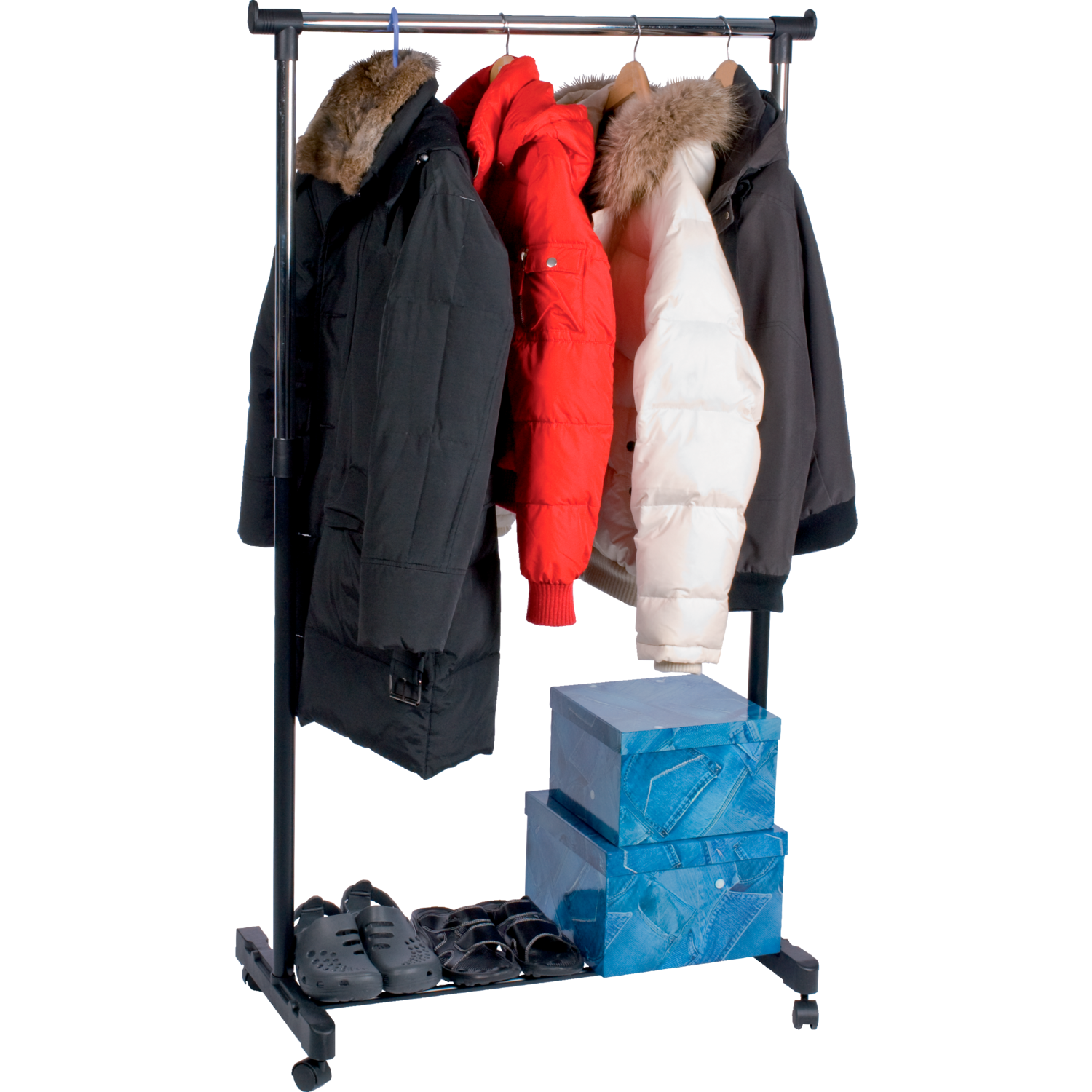 VESTIAMO CASA - Appendiabiti Estensibile con Ruote - Altezza regolabile da 98 a 175 cm