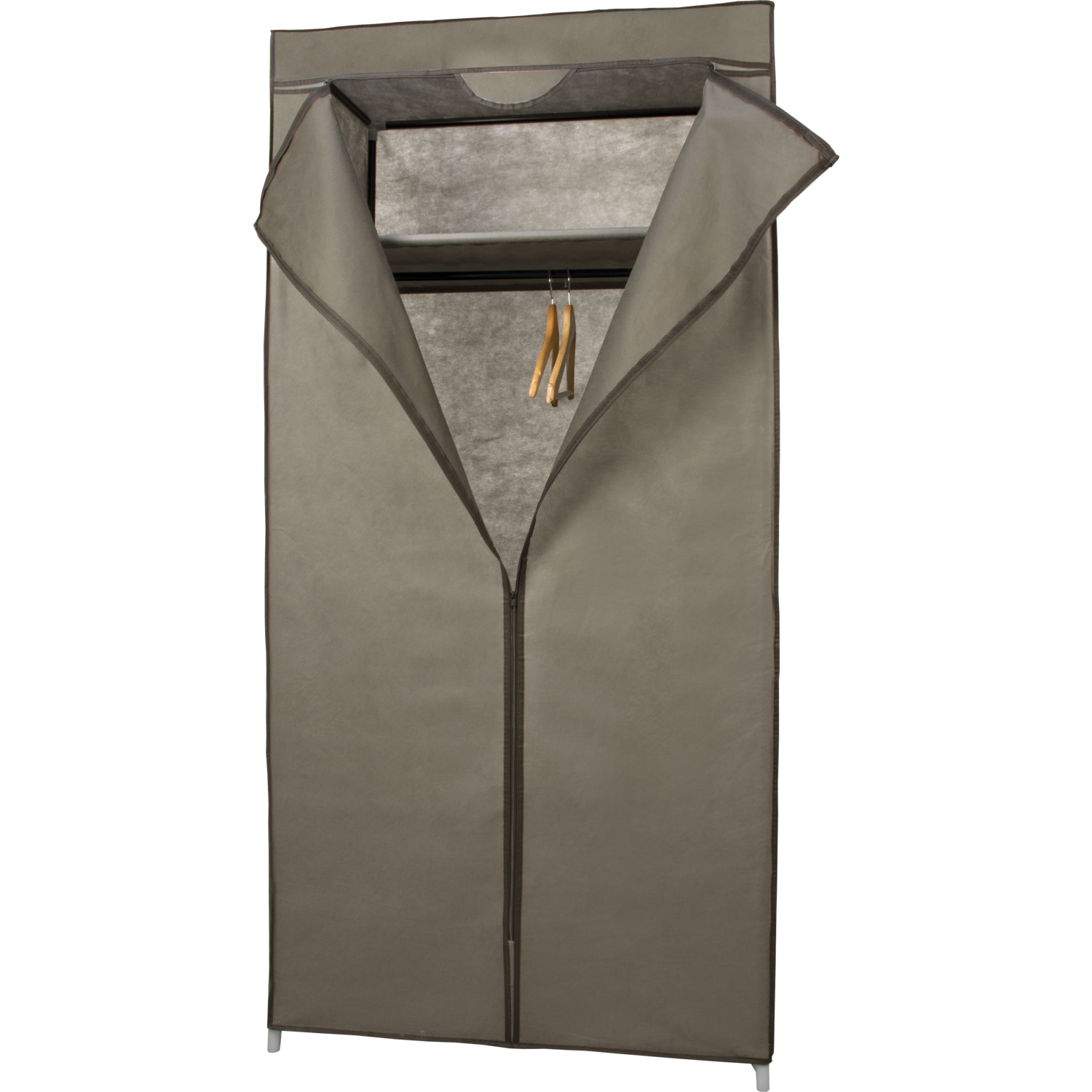 VESTIAMO CASA - Armadio Guardaroba Tortora con appendiabiti e ripiano - h160x75x45 cm