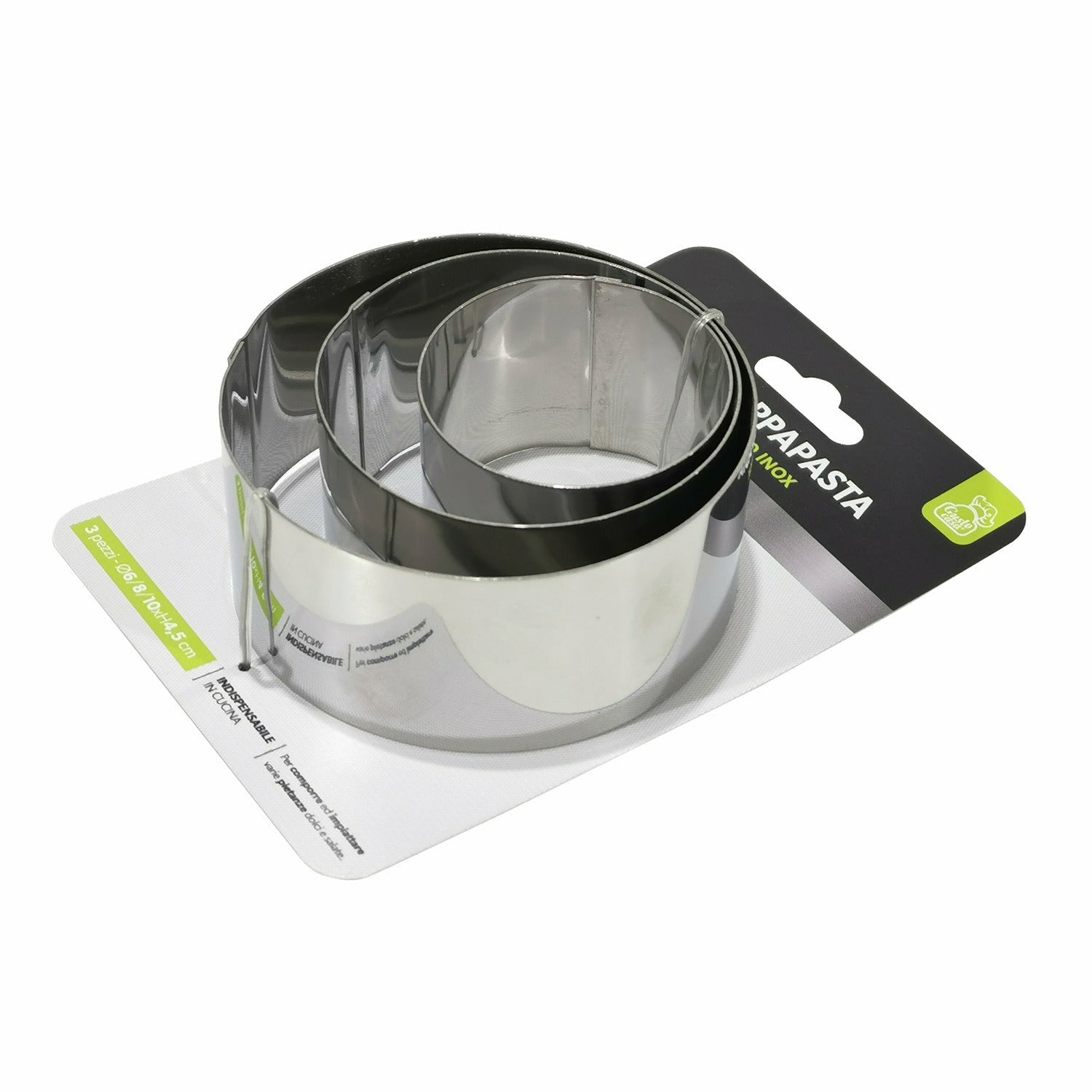 GUSTO CASA - Coppapasta tondo in acciaio inox - set 3 pezzi