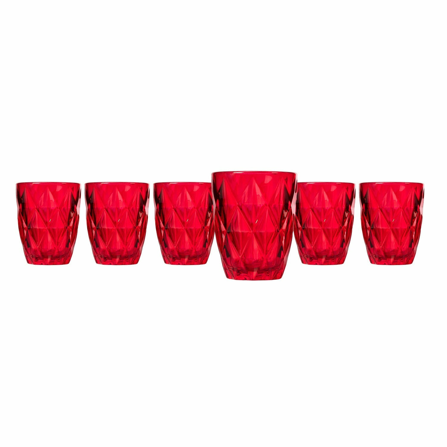 GUSTO CASA - Bicchieri in vetro Rosso Crystal Red 30cl - set 6 pezzi