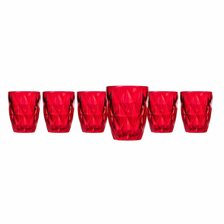 GUSTO CASA - Bicchieri in vetro Rosso Crystal Red 30cl - set 6 pezzi