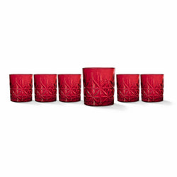 GUSTO CASA - Bicchieri rossi in vetro 35cl - 6 pezzi