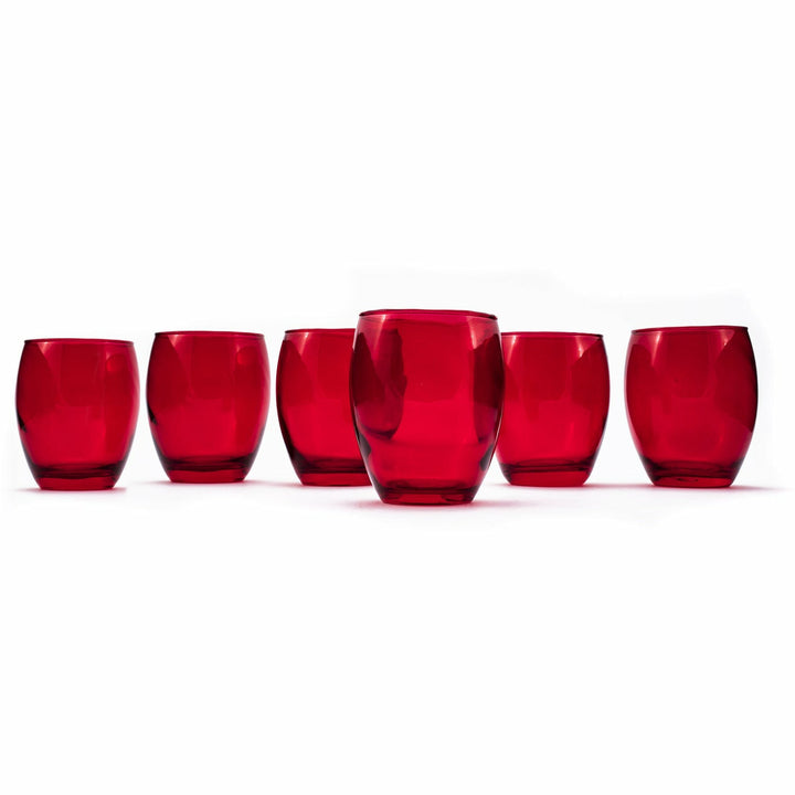 GUSTO CASA - Bicchieri in vetro Rosso Marcelo Red 37cl - set 6 pezzi