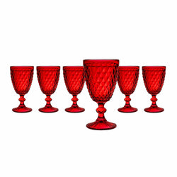 GUSTO CASA - Calici imperiali in vetro colore rosso StyleRouge - set 6 pezzi