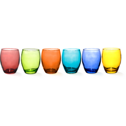 GUSTO CASA - Bicchieri multicolor in vetro 6 pezzi