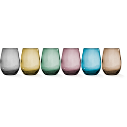 GUSTO CASA - Bicchiere in vetro Multicolor - set 6 pezzi