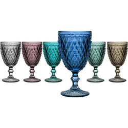 GUSTO CASA - Calici Imperiali in vetro colorati Adamas- 6 pezzi