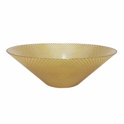 GUSTO CASA - Centrotavola svasato in vetro colore oro glitterato - diametro 33 cm