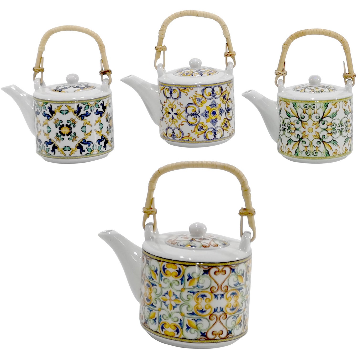 GUSTO CASA - Teiera in ceramica con manico in bamboo 600 ml