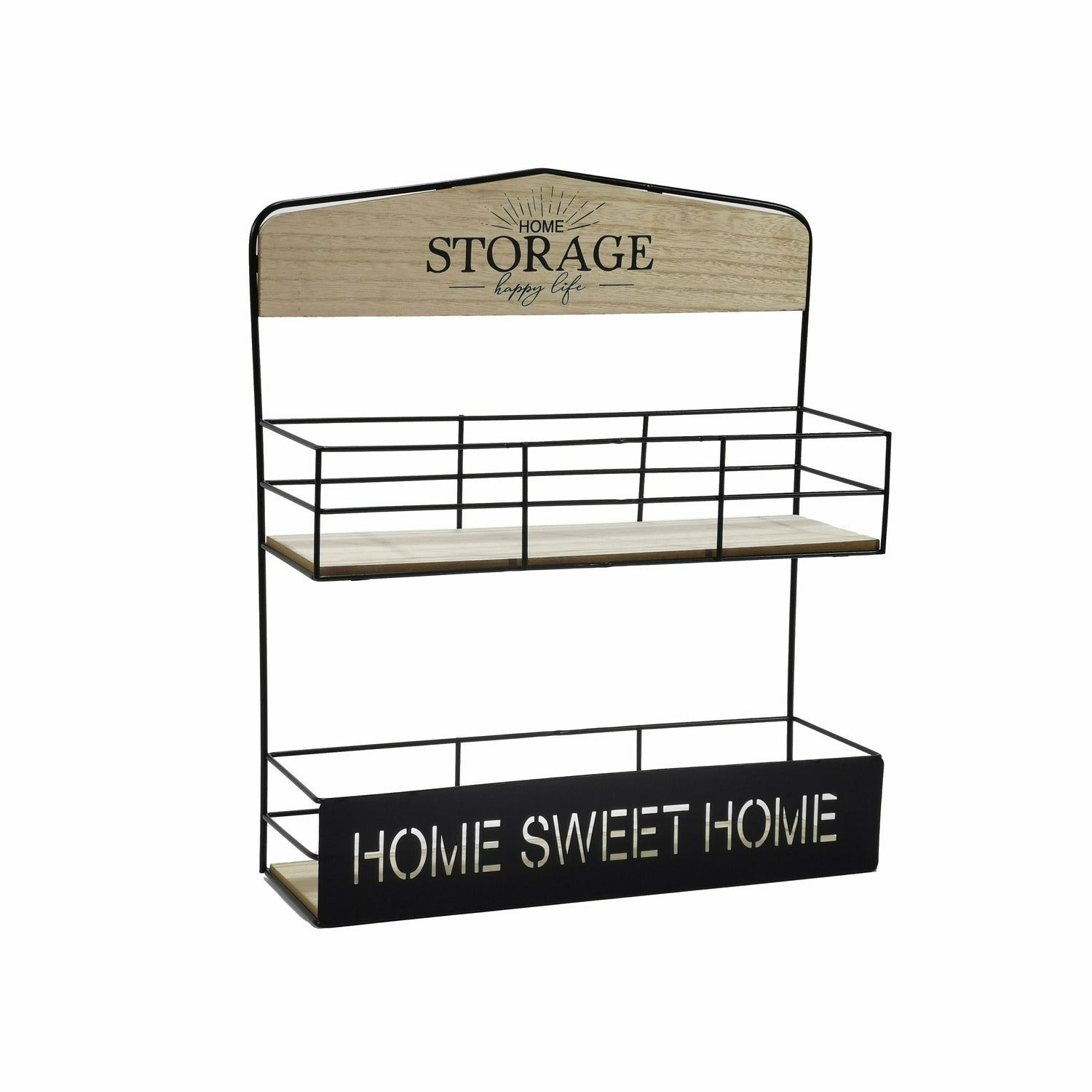 VESTIAMO CASA - Mensola con 2 Ripiani MDF e Metallo - h39,5x35x11 cm