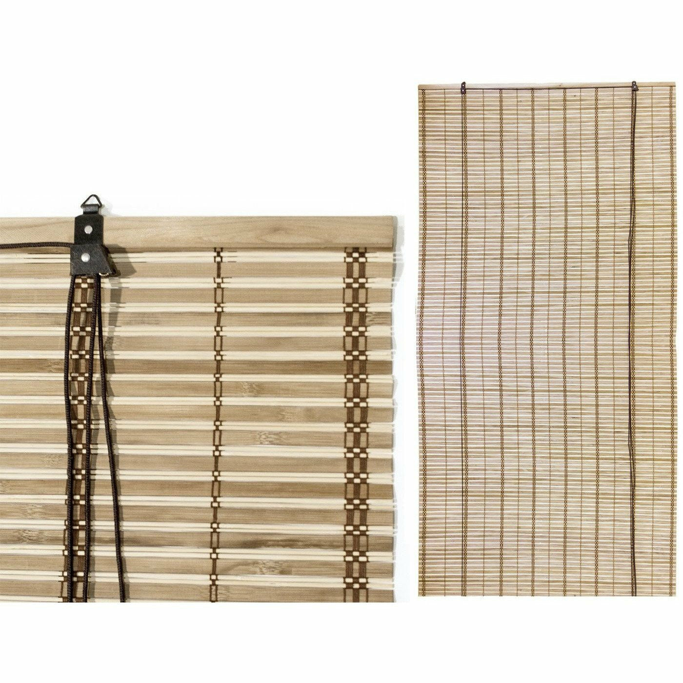 VESTIAMO CASA GIARDINO - Tapparella Tenda in listelli bamboo Naturale con carrucola h160x100 cm