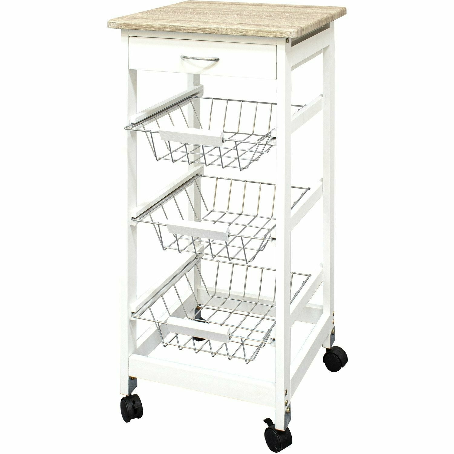 VESTIAMO CASA - Carrello Multiuso Lunch Bianco - h76x37x37 cm
