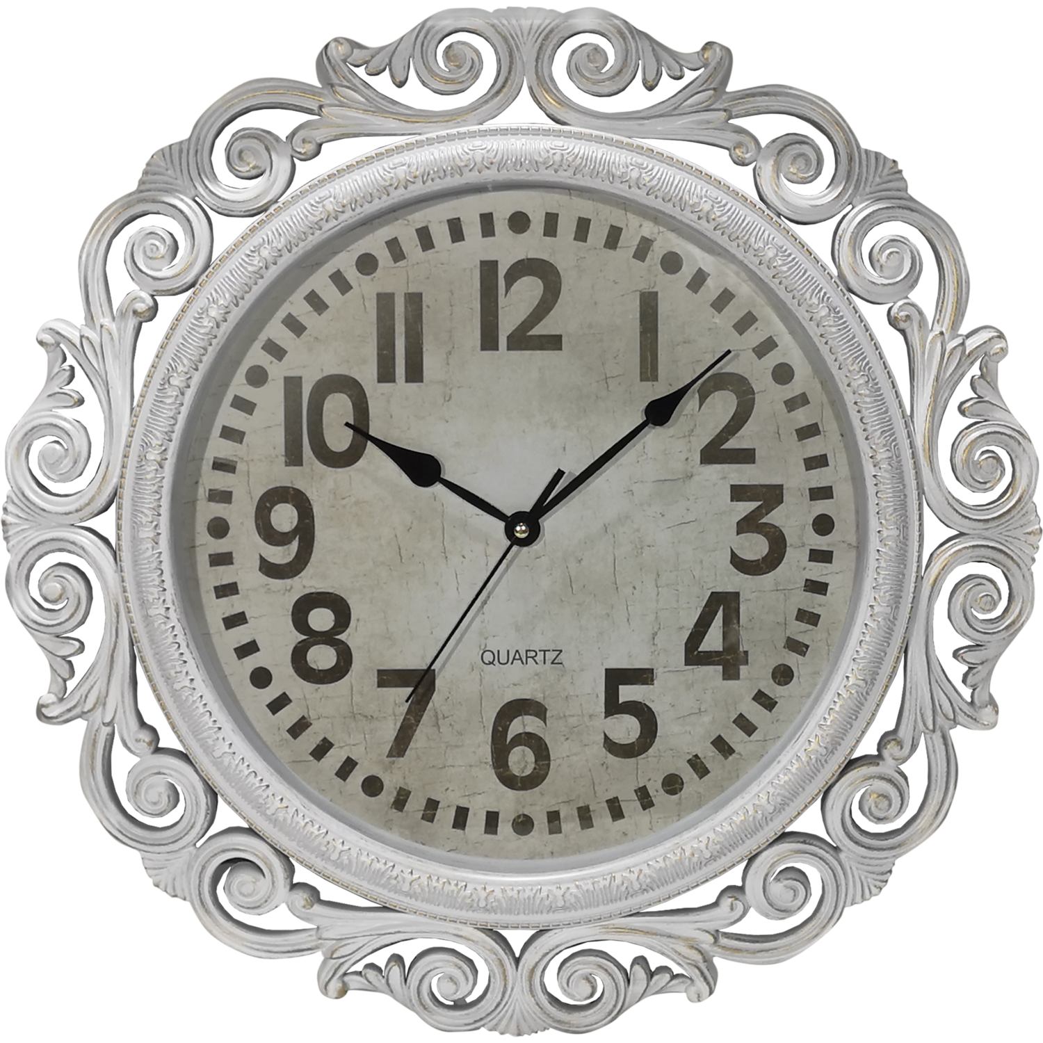 VESTIAMO CASA - Orologio da parete bianco antichizzato - diametro 50 cm