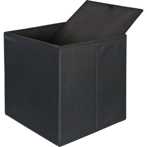 VESTIAMO CASA - Pouf Contenitore nero in ecopelle richiudibile 38x38 c –  Shop On Line Happy Casa Store