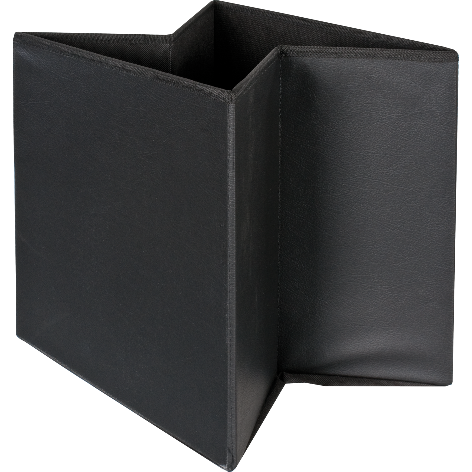 VESTIAMO CASA - Pouf Contenitore Nero in ecopelle richiudibile h38x38x38 cm